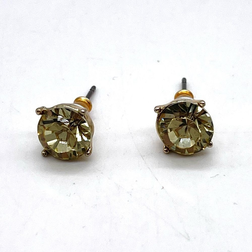 Faux Citrine Stud in Gold Tone